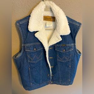 Men’s Wrangler Vest Denim Sherpa Lined